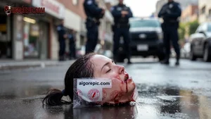 Severed Head on Street