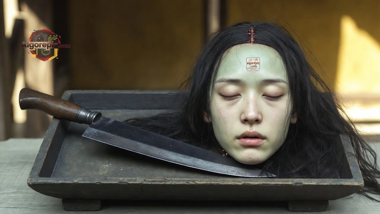 Severed Head on Tray - AI Generated Horror