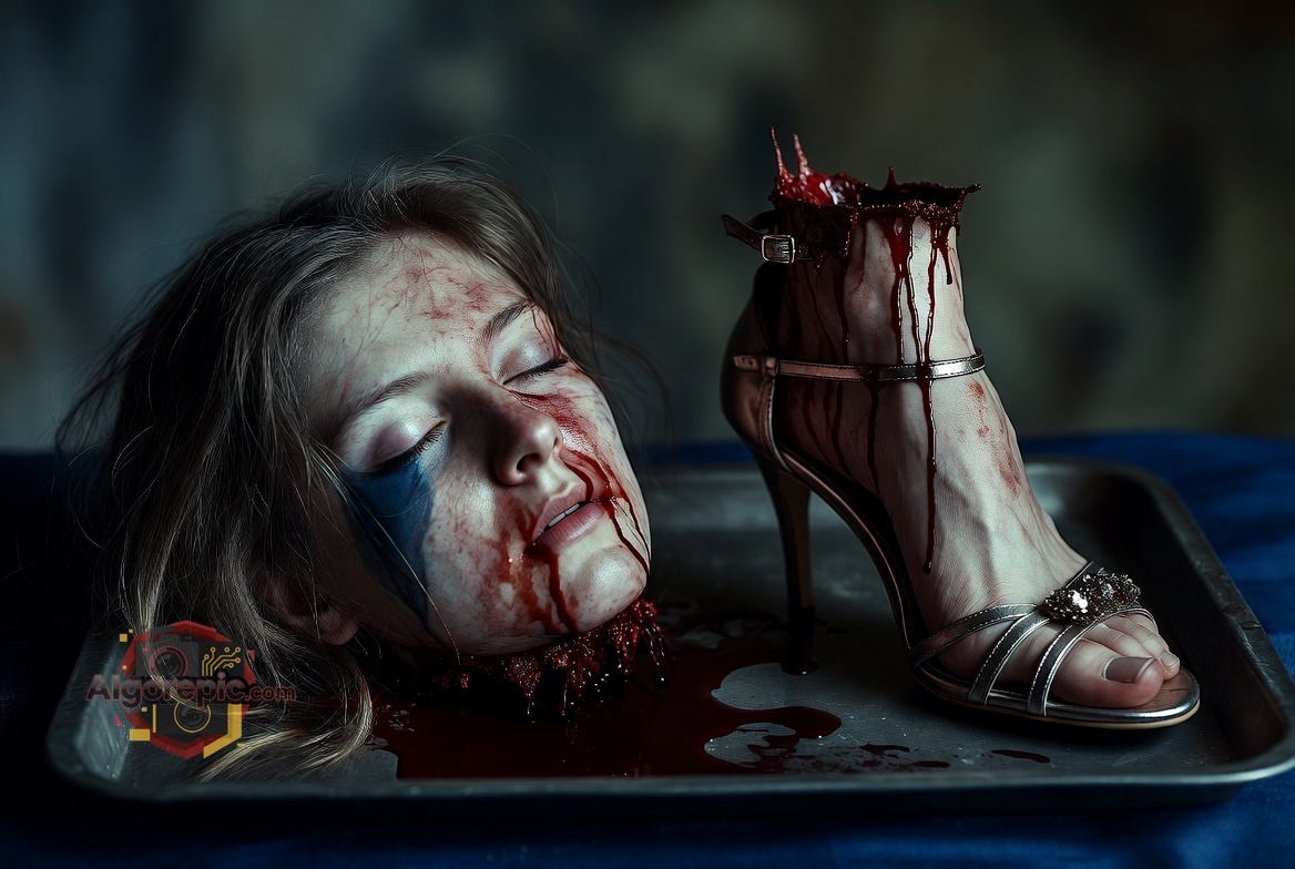 Severed Head with High Heel - AI Generated Horror