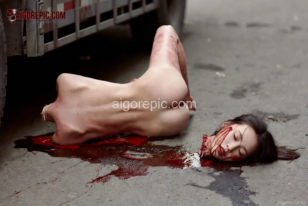 Severed Woman's Body on Street - AI Generated Horror