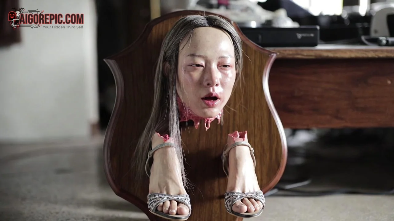 Surreal Head on Shield - AI Generated Horror