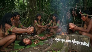 Tribal Ritual with Severed Heads