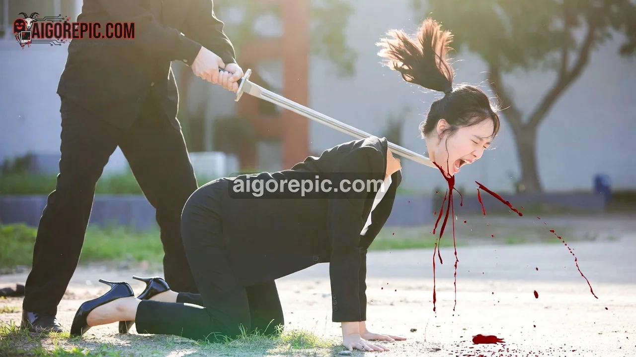 Violent Sword Attack Scene - AI Generated Horror