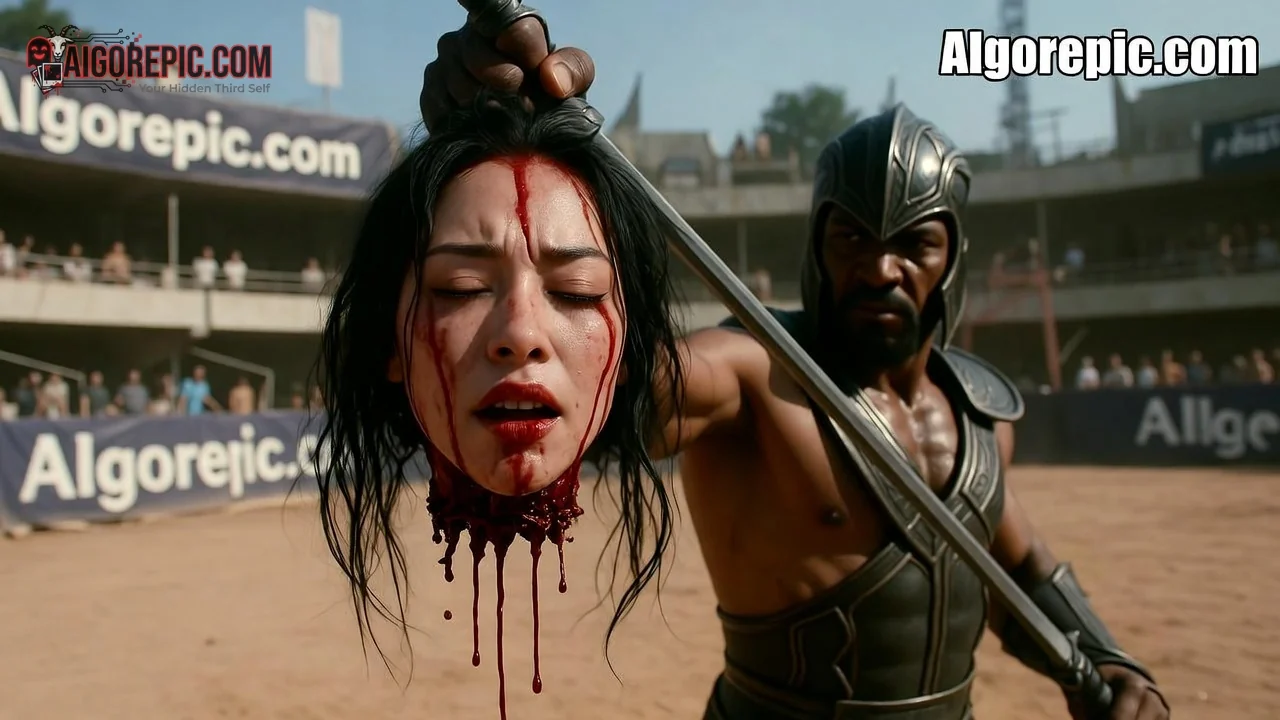 Warrior Decapitates Woman in Arena - AI Generated Horror