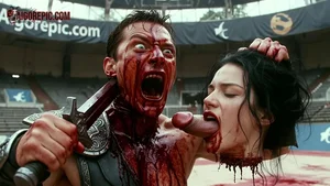 Warrior Decapitates Woman in Arena