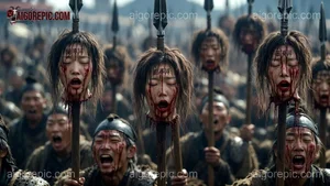 Warrior Heads on Spears