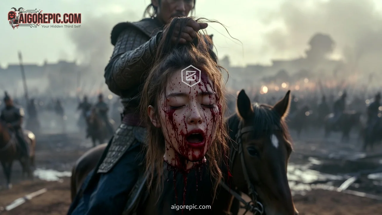 Warrior Holding Severed Head - AI Generated Horror