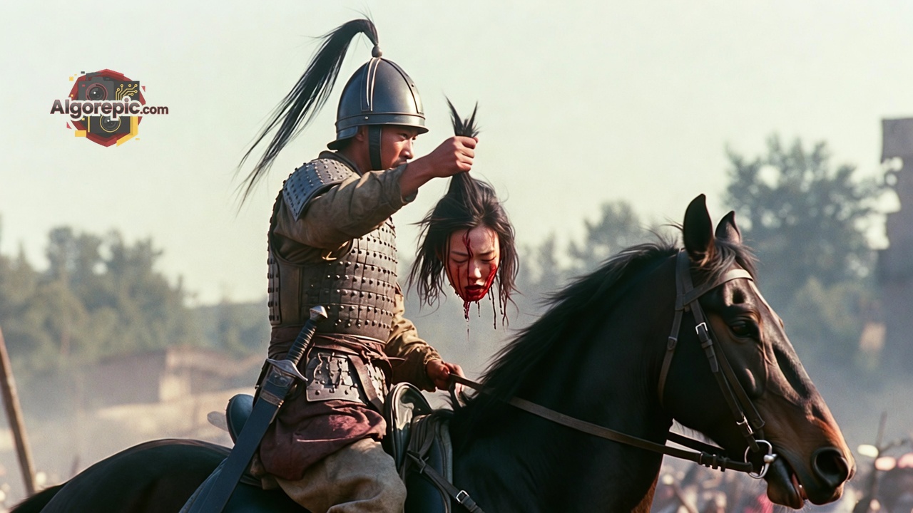 Warrior Holding Severed Head - AI Generated Horror