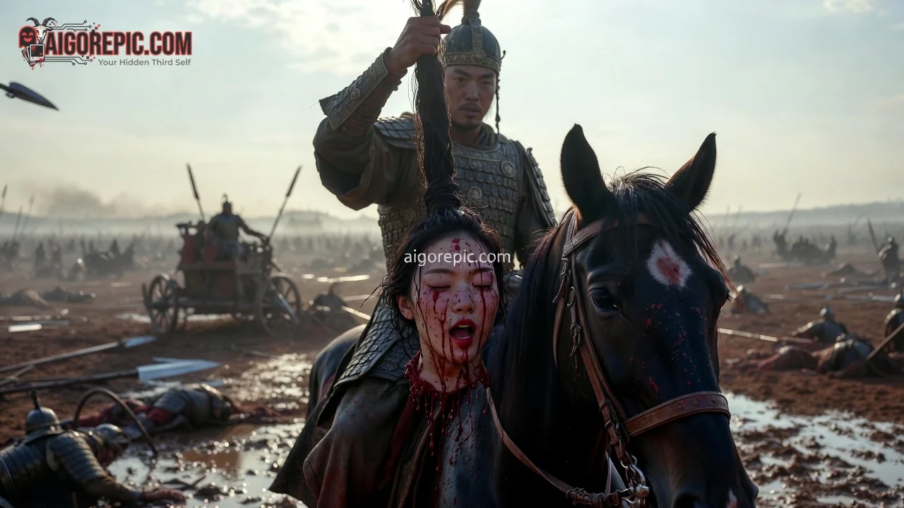 Warrior on Battlefield - AI Generated Horror