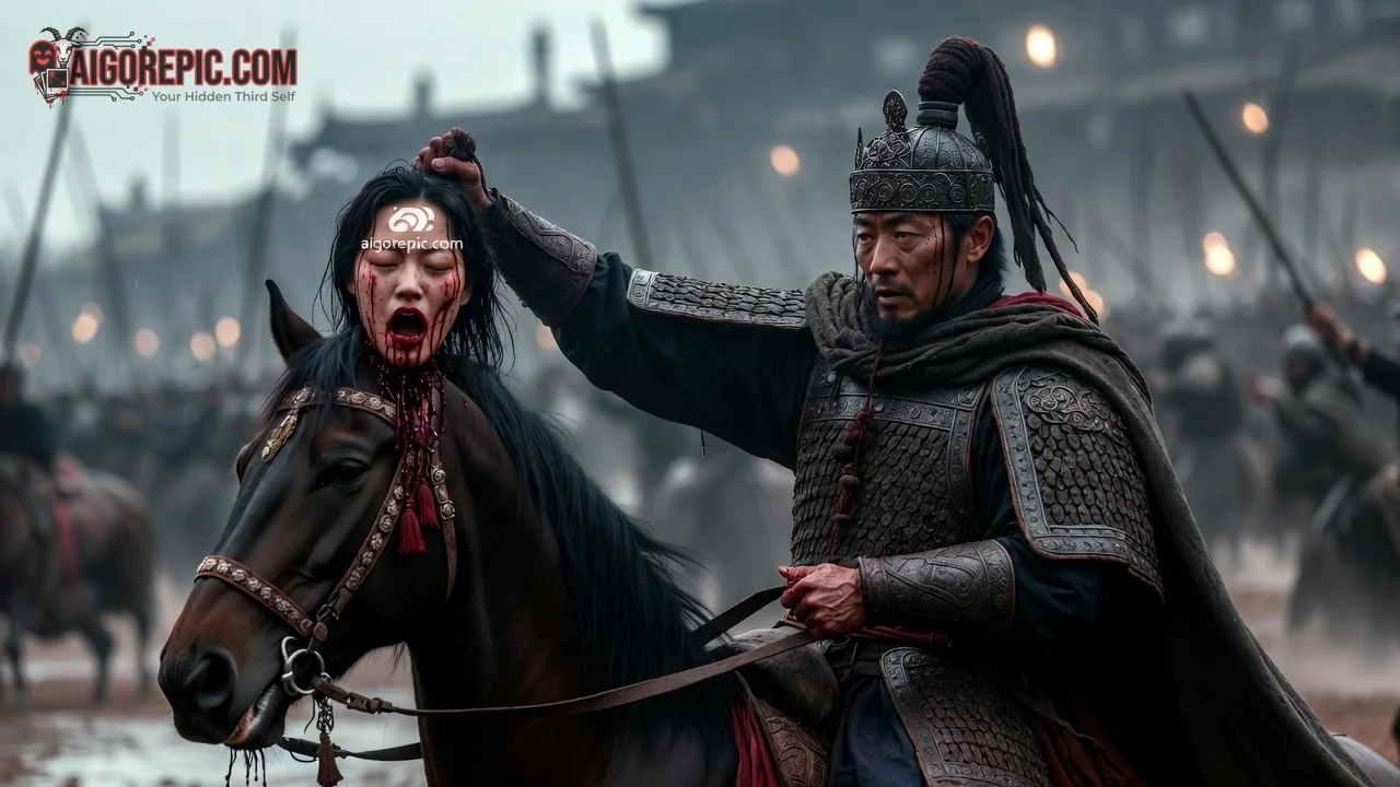 Warrior on Horseback - AI Generated Horror