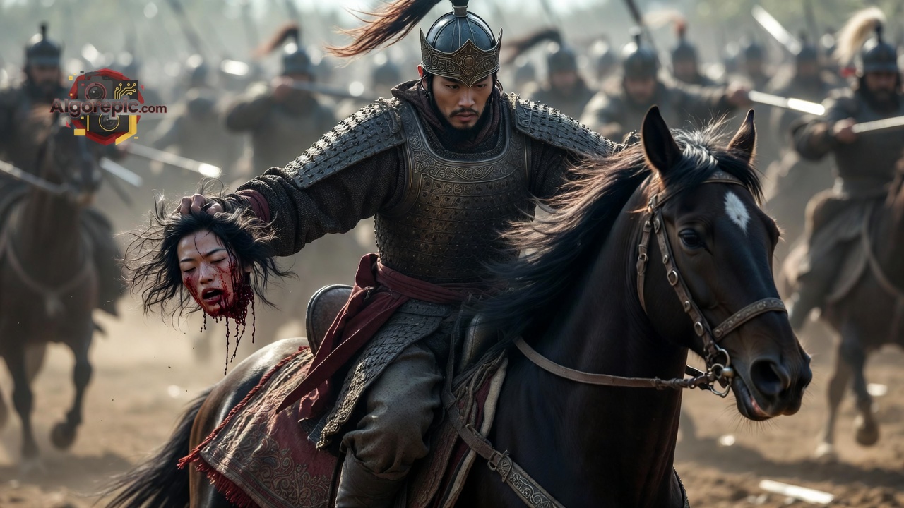 Warrior on Horseback - AI Generated Horror