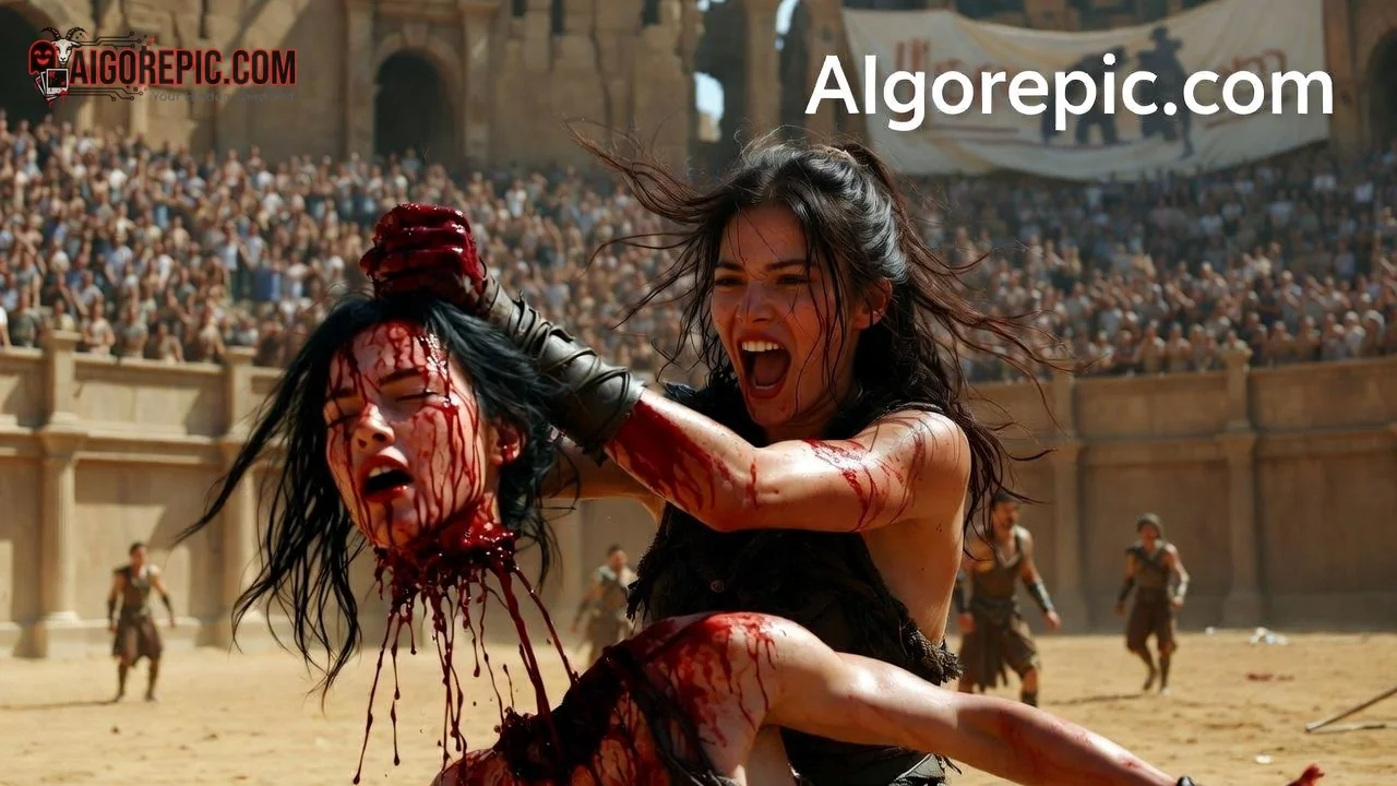 Warrior Woman Holds Severed Head - AI Generated Horror