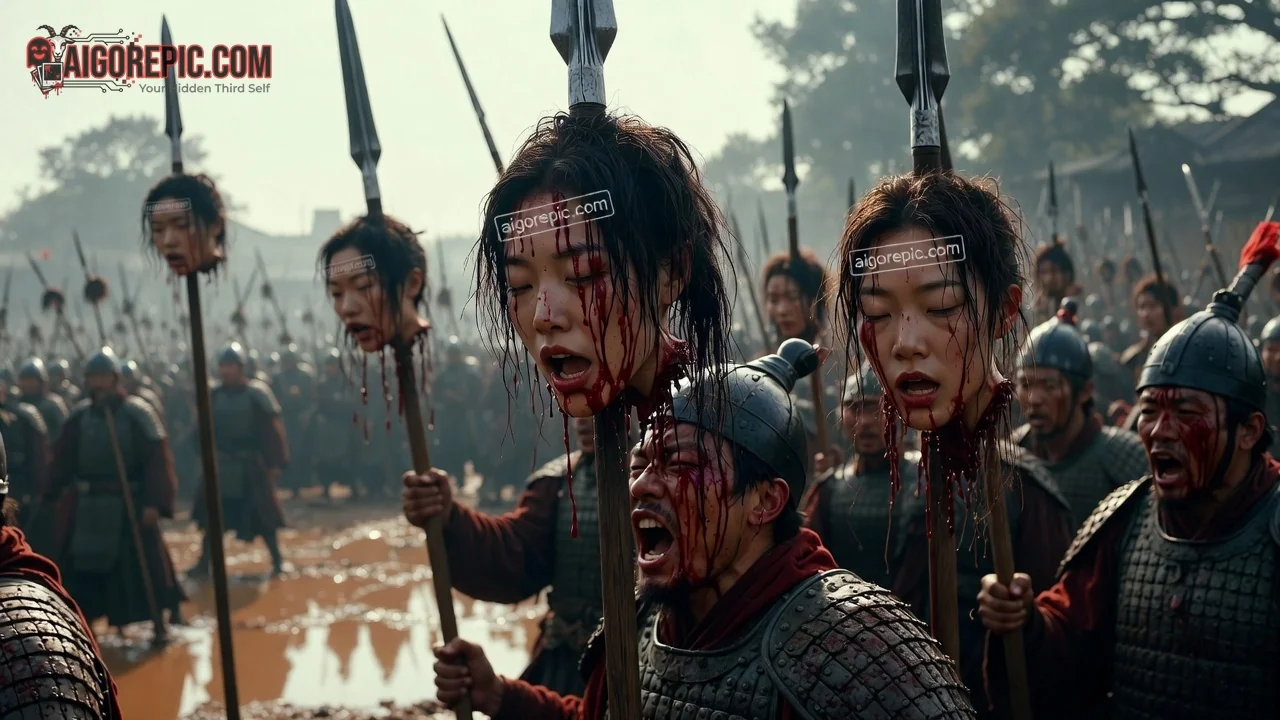 Warrior's Gruesome Display - AI Generated Horror