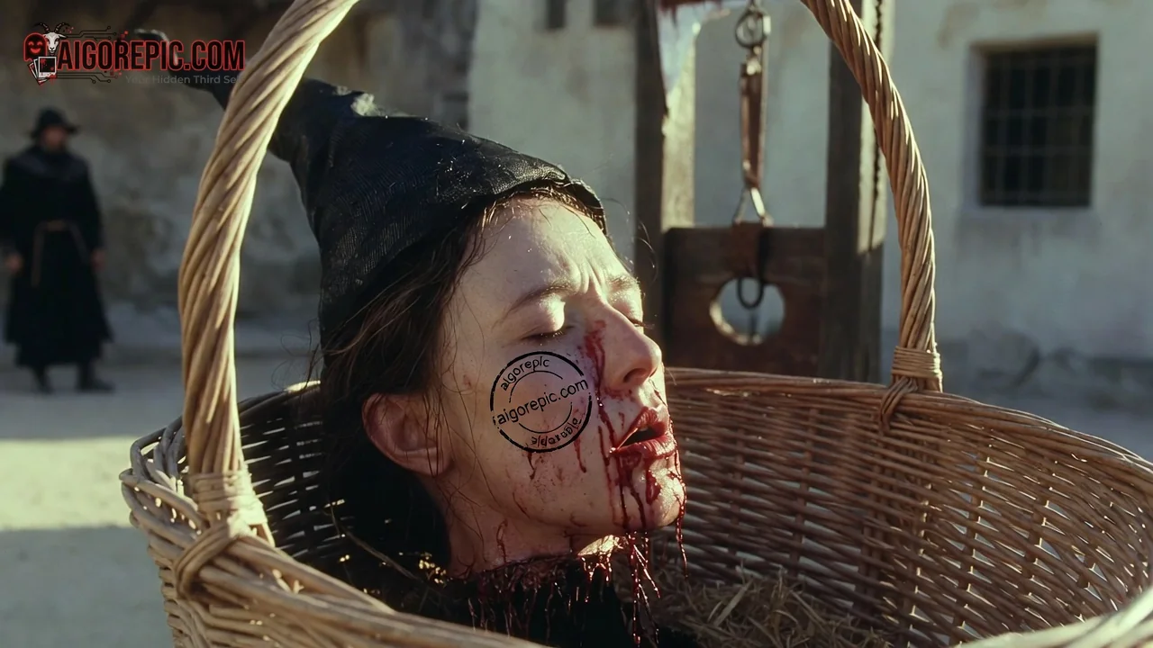 Witch in Wicker Basket - AI Generated Horror