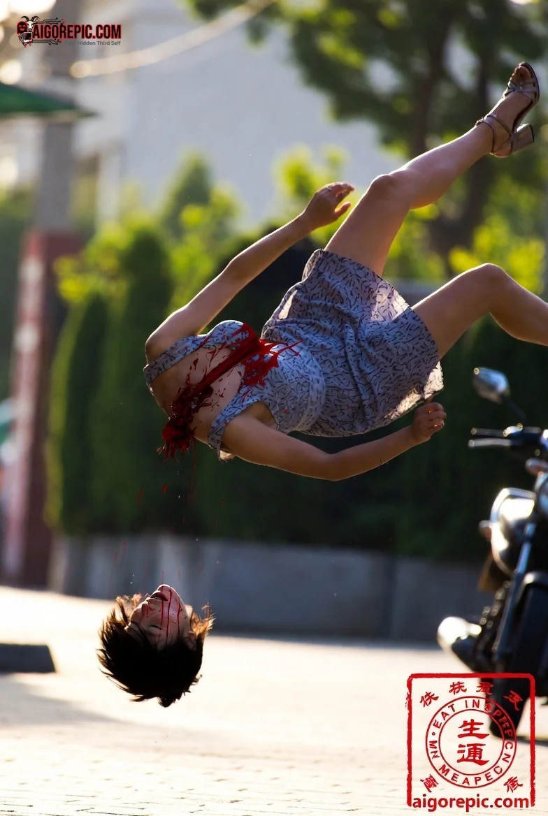 Woman in Mid-Air Accident - AI Generated Horror