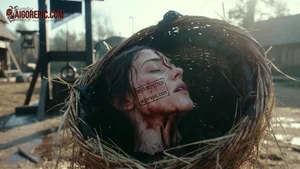 Woman in Wicker Basket