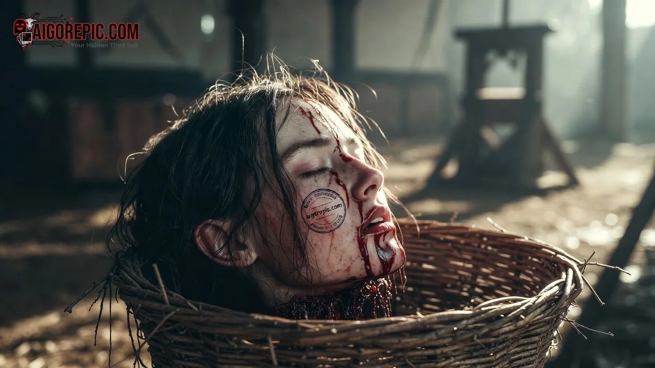 Woman in Wicker Basket - AI Generated Horror