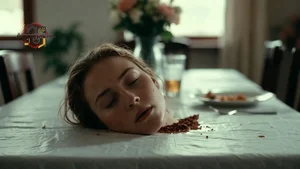 Woman on Dining Table