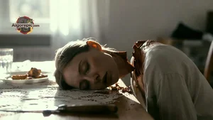 The woman was beheaded at the dining table