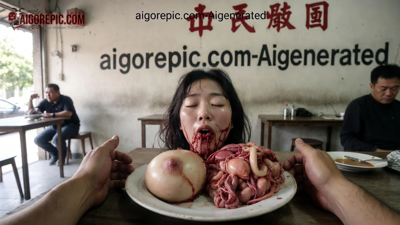 Woman with Severed Breast and Organs - AI Generated Horror