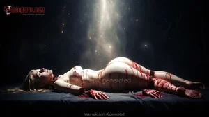 Bloodied Woman Under Starlight
