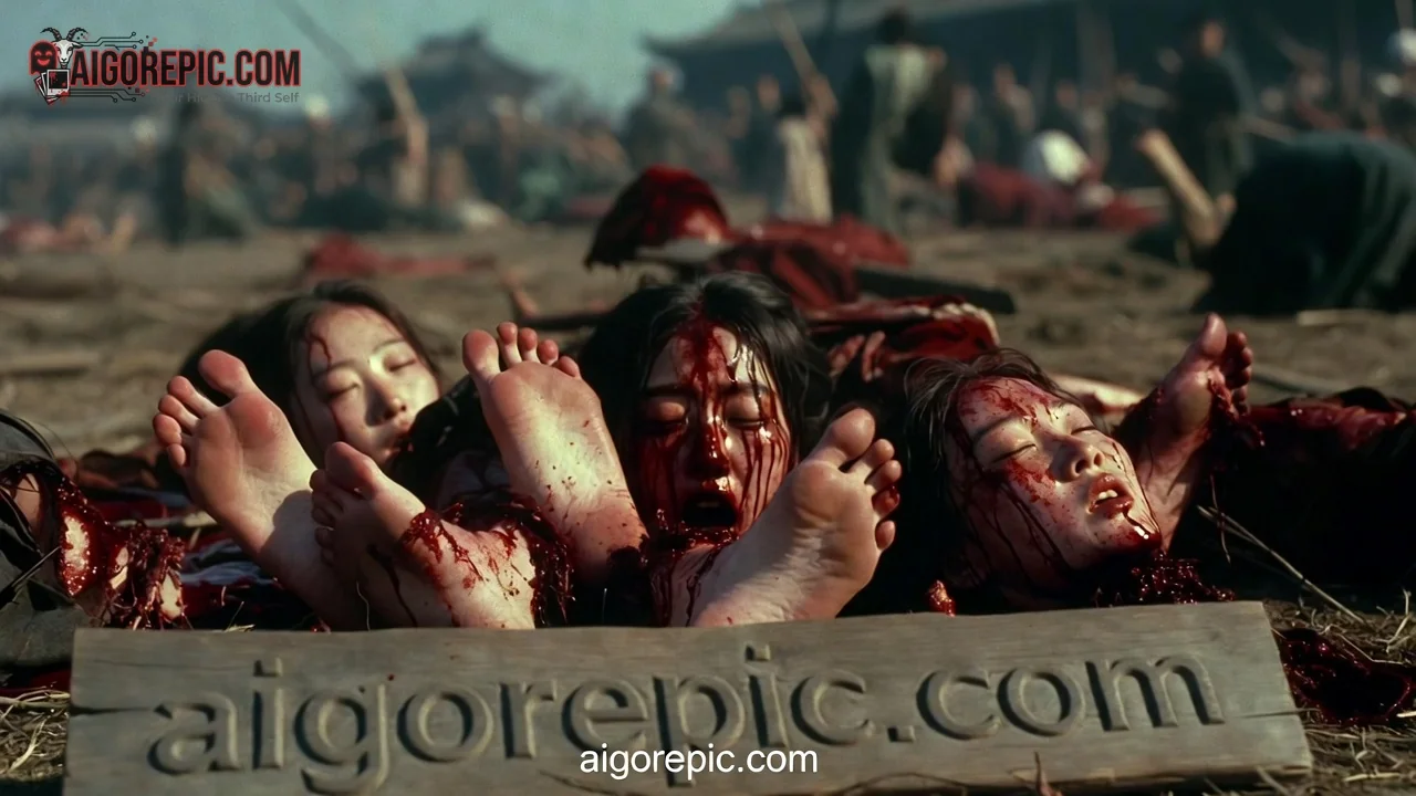 Bloody Asian Women Corpses - AI Generated Horror