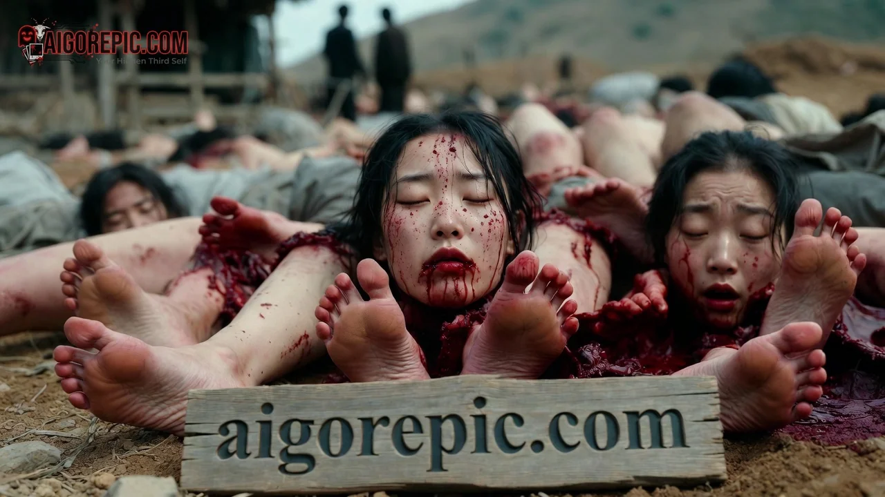 Bloody Asian Women Massacre Scene - AI Generated Horror