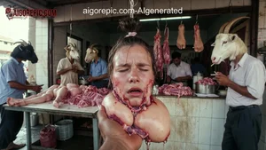 Bloody Butcher Shop Horror Scene