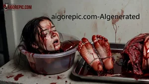 Bloody Dismembered Female Corpse