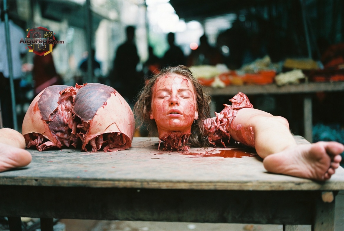 Bloody Scene at Market - AI Generated Horror