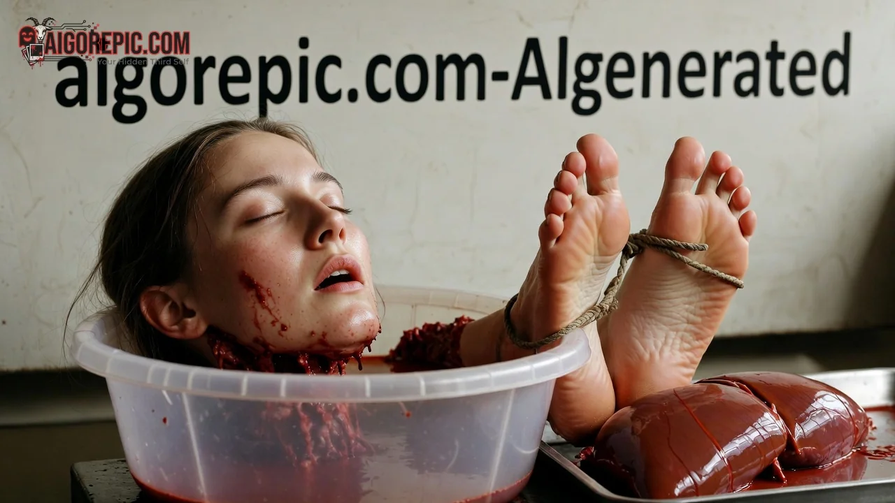 Bound Woman in Bloody Tub - AI Generated Horror
