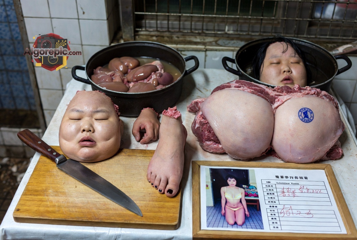 Butcher Shop Display - AI Generated Horror