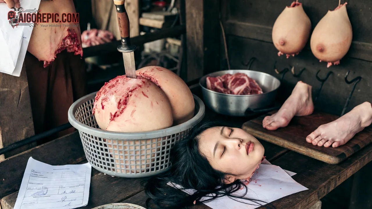 Butcher Shop Display - AI Generated Horror