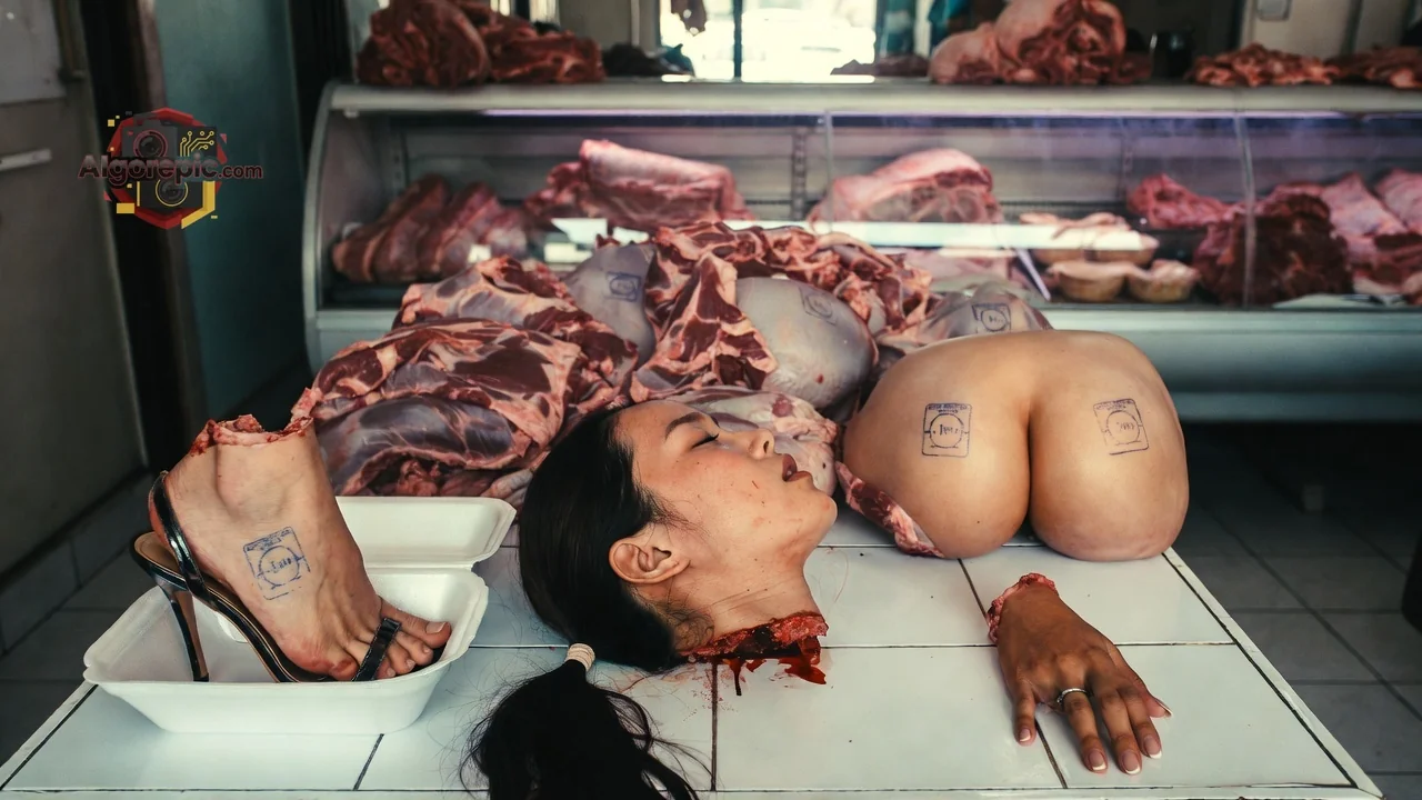 Butcher Shop Horror Scene - AI Generated Horror