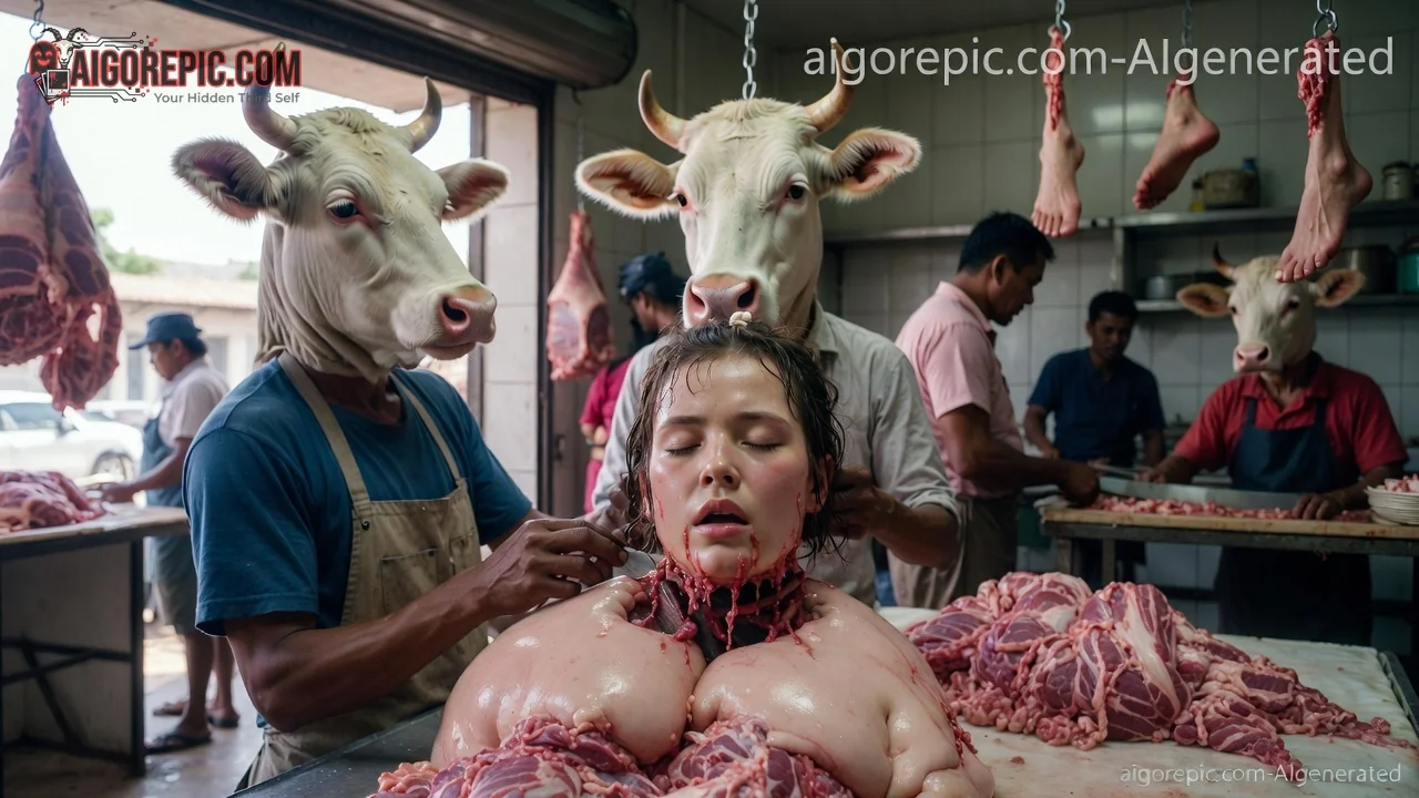 Butcher Shop Horror Scene - AI Generated Horror