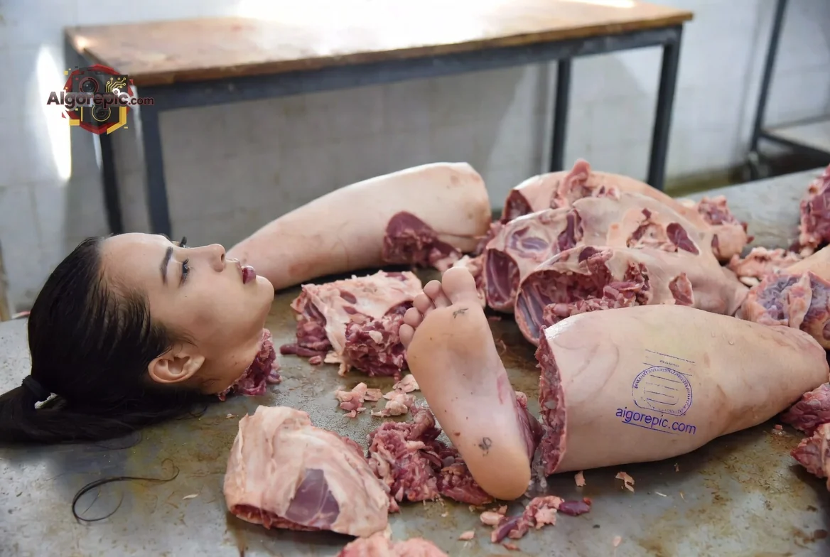 Butcher Shop Meat Display - AI Generated Horror