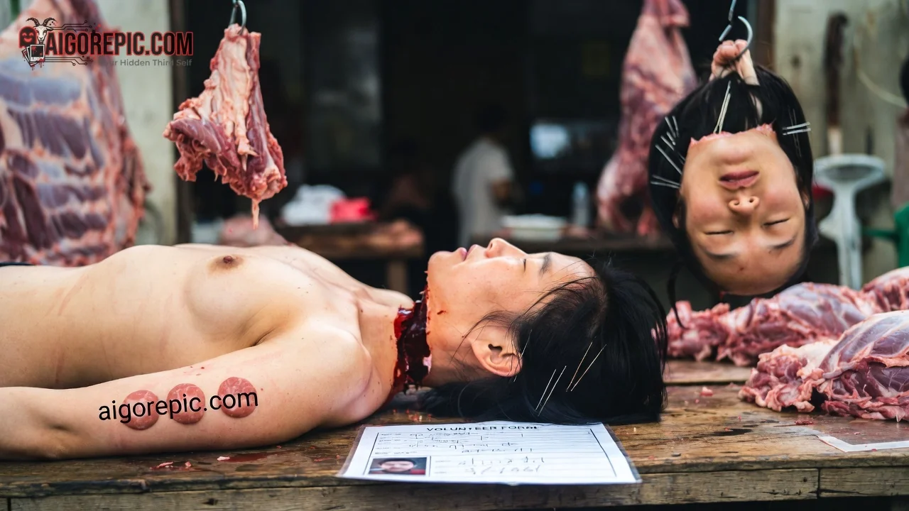 Butcher Shop Scene - AI Generated Horror