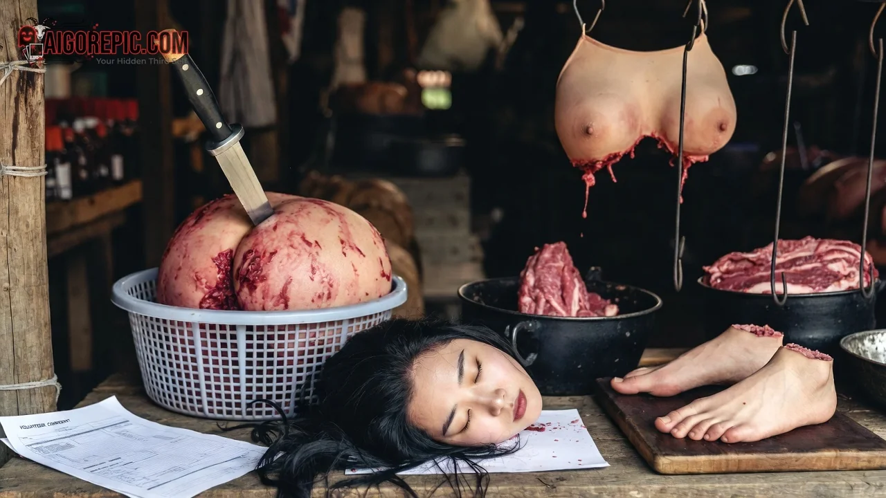 Butcher Shop Scene - AI Generated Horror