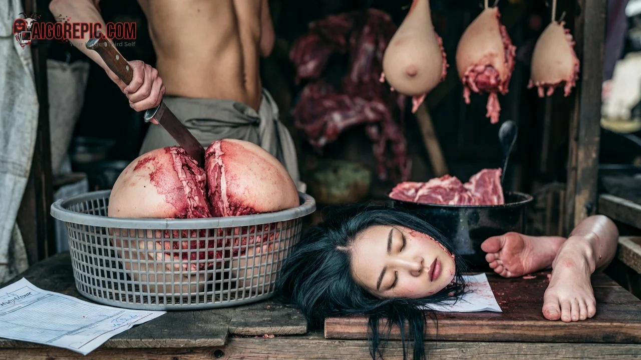 Butcher Shop Scene - AI Generated Horror