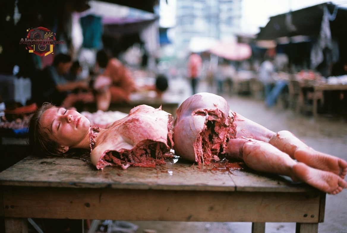 Butchered Animal Display - AI Generated Horror