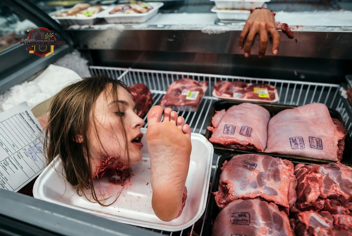 Child in Meat Display - AI Generated Horror