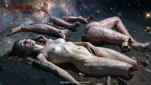 Dismembered Female Body on Alien Beach