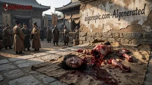 Dismembered Woman in Ancient Courtyard
