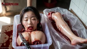 Dismembered Woman in Bloody Tub