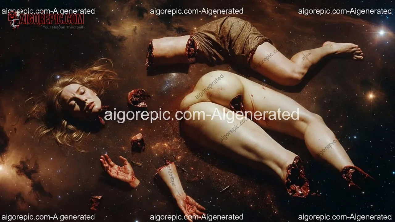 Dismembered Woman in Space - AI Generated Horror
