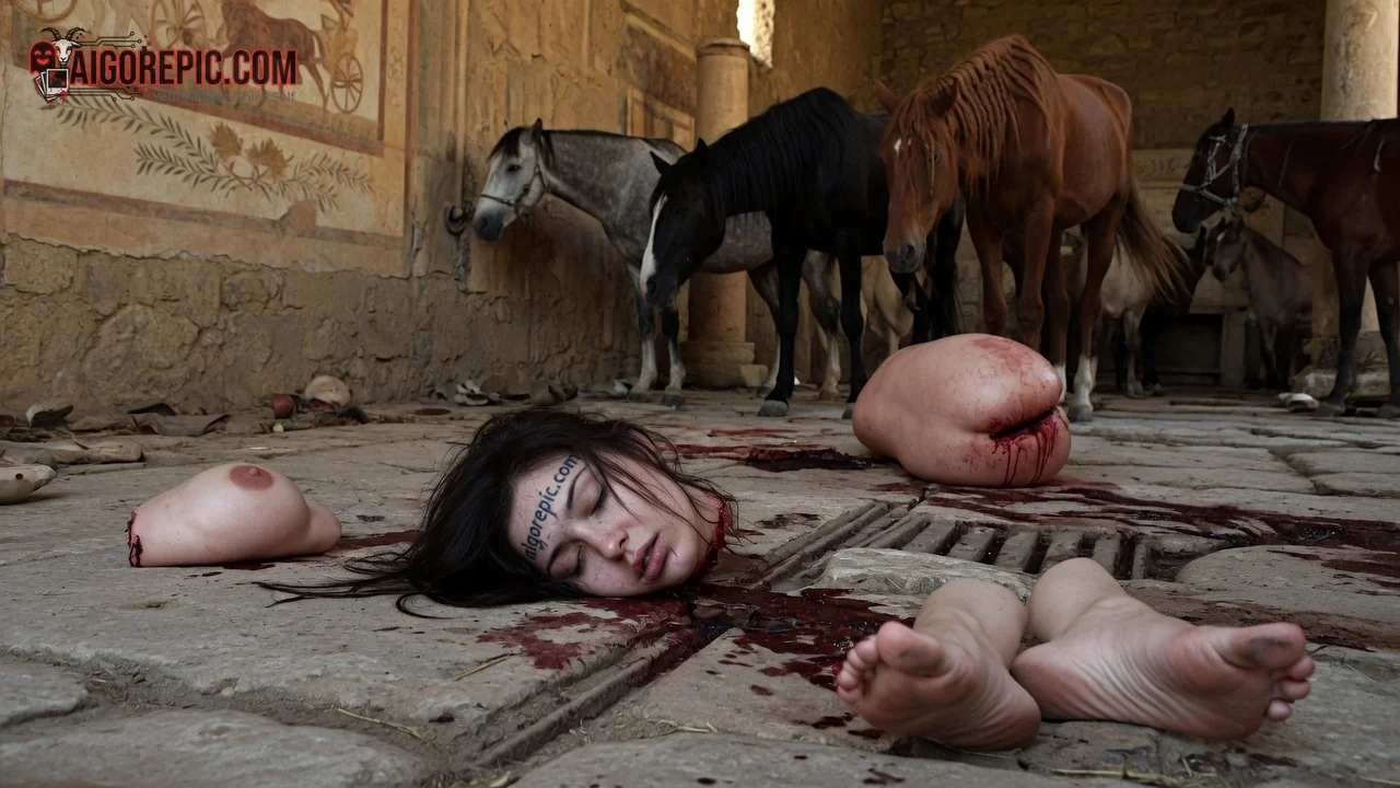Dismembered Woman in Stable - AI Generated Horror
