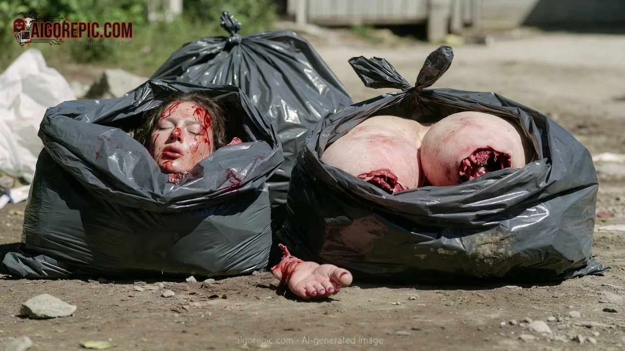 Dismembered Woman in Trash Bags - AI Generated Horror