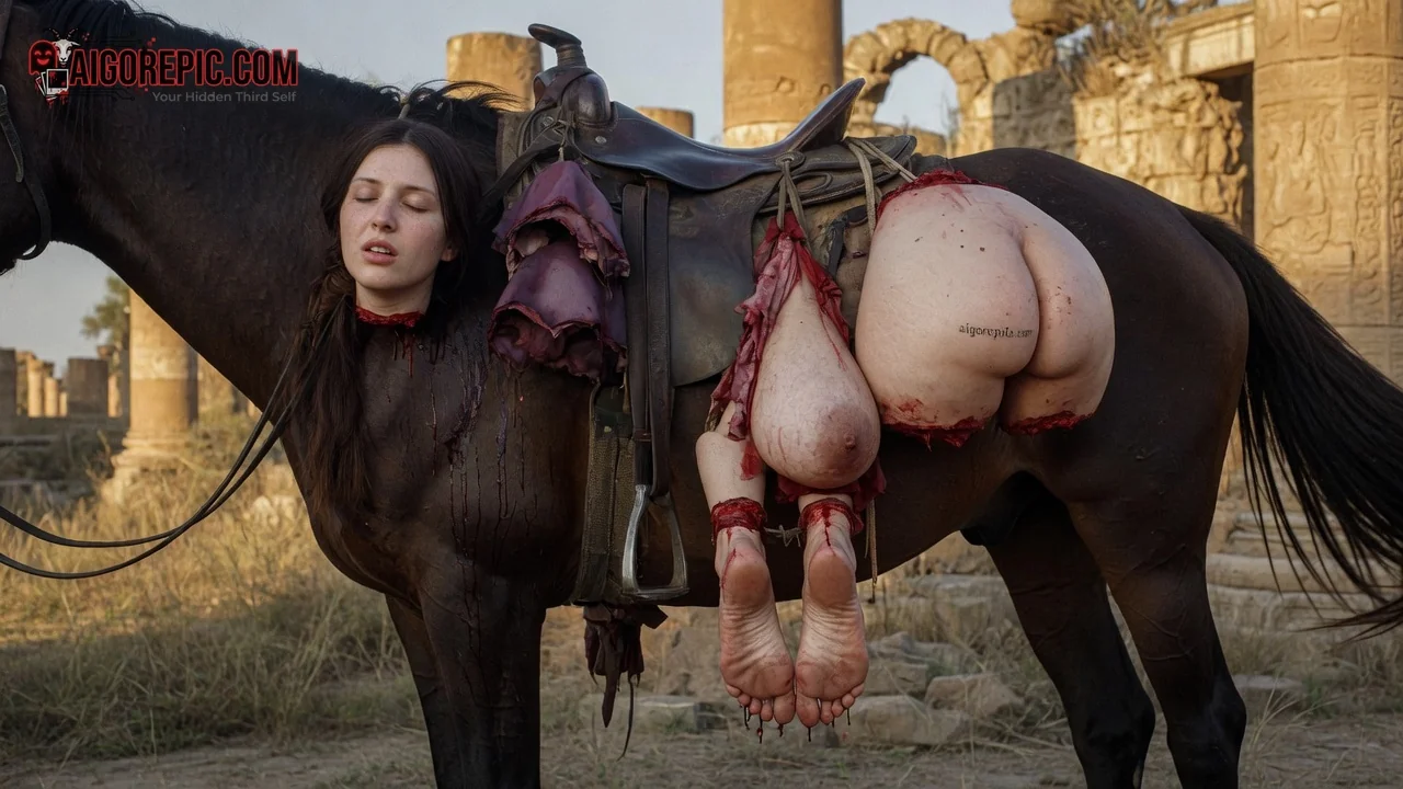 Dismembered Woman on Horse - AI Generated Horror