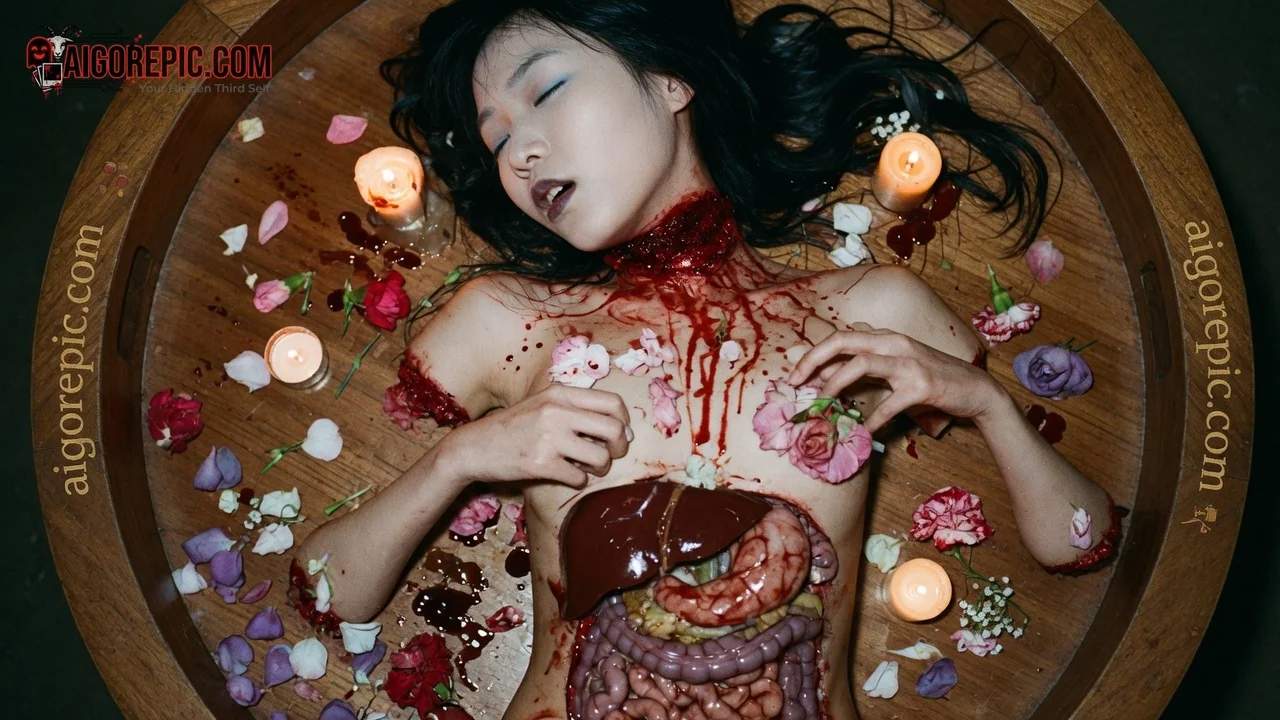 Gory Flower Bath Autopsy - AI Generated Horror