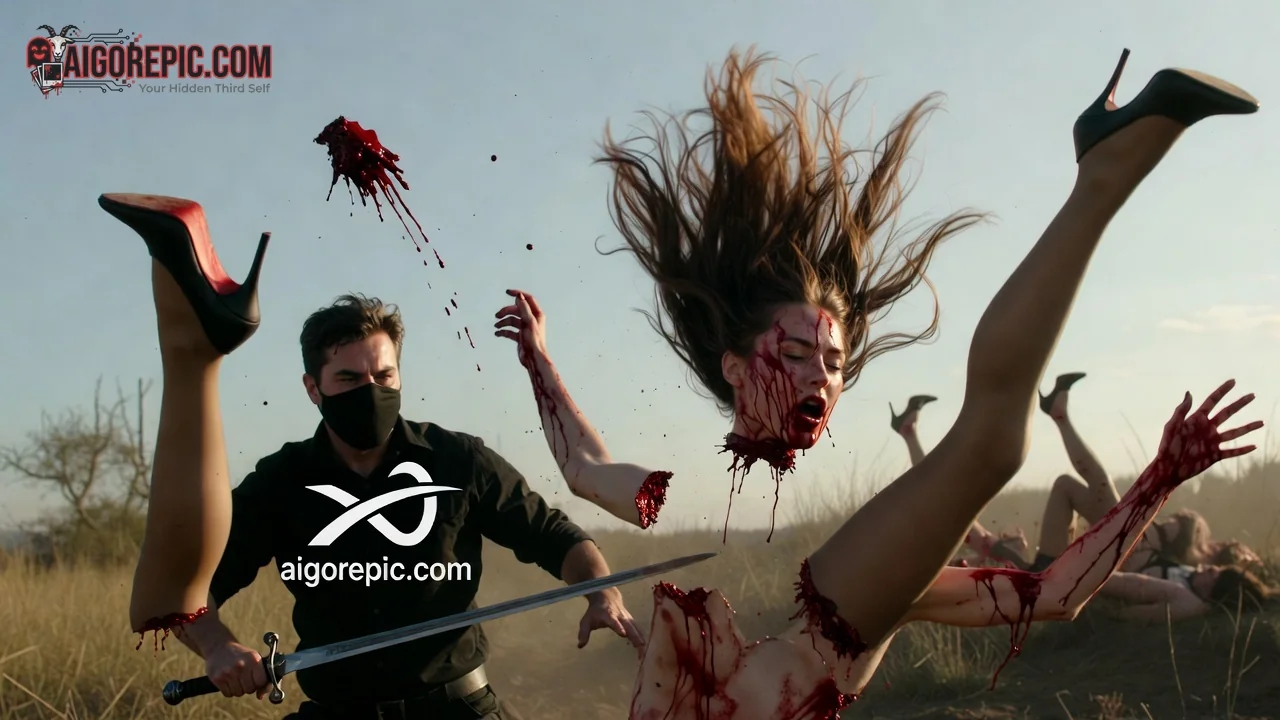 Gory Sword Dismemberment Scene - AI Generated Horror